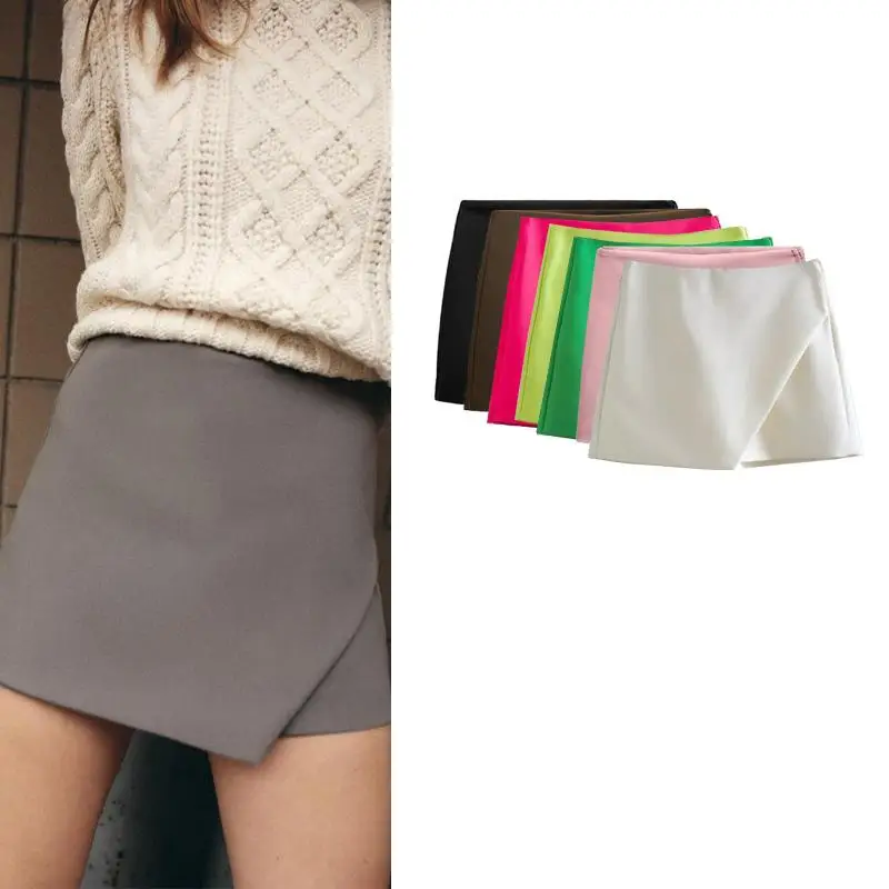 

Новая женская асимметричная универсальная юбка-брюки миди прямого кроя из 100% полиэстера для осени и зимы