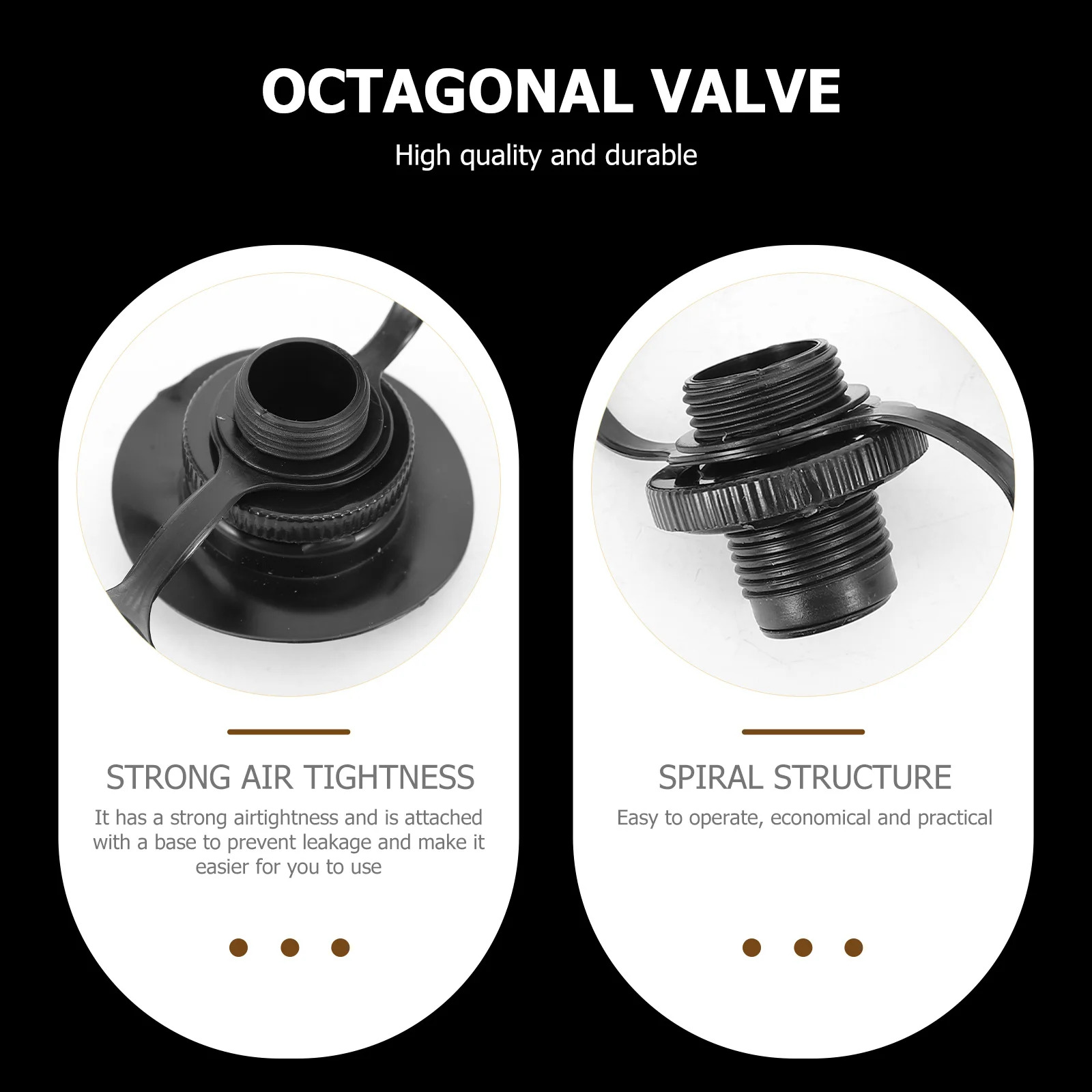 

1Pcs Kayak Inflation Air Valve Octagonal Spiral Base Adapter Pump Accessories for Rubber Boat Inflatable Inflation Air Valve