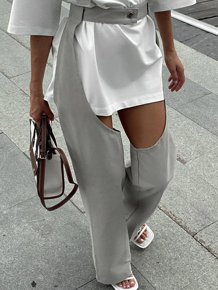 Aynaray Spring Summer 2024 Women Sexy Fashion Solid Trousers Streetwear High Waist Straight Pants For Women