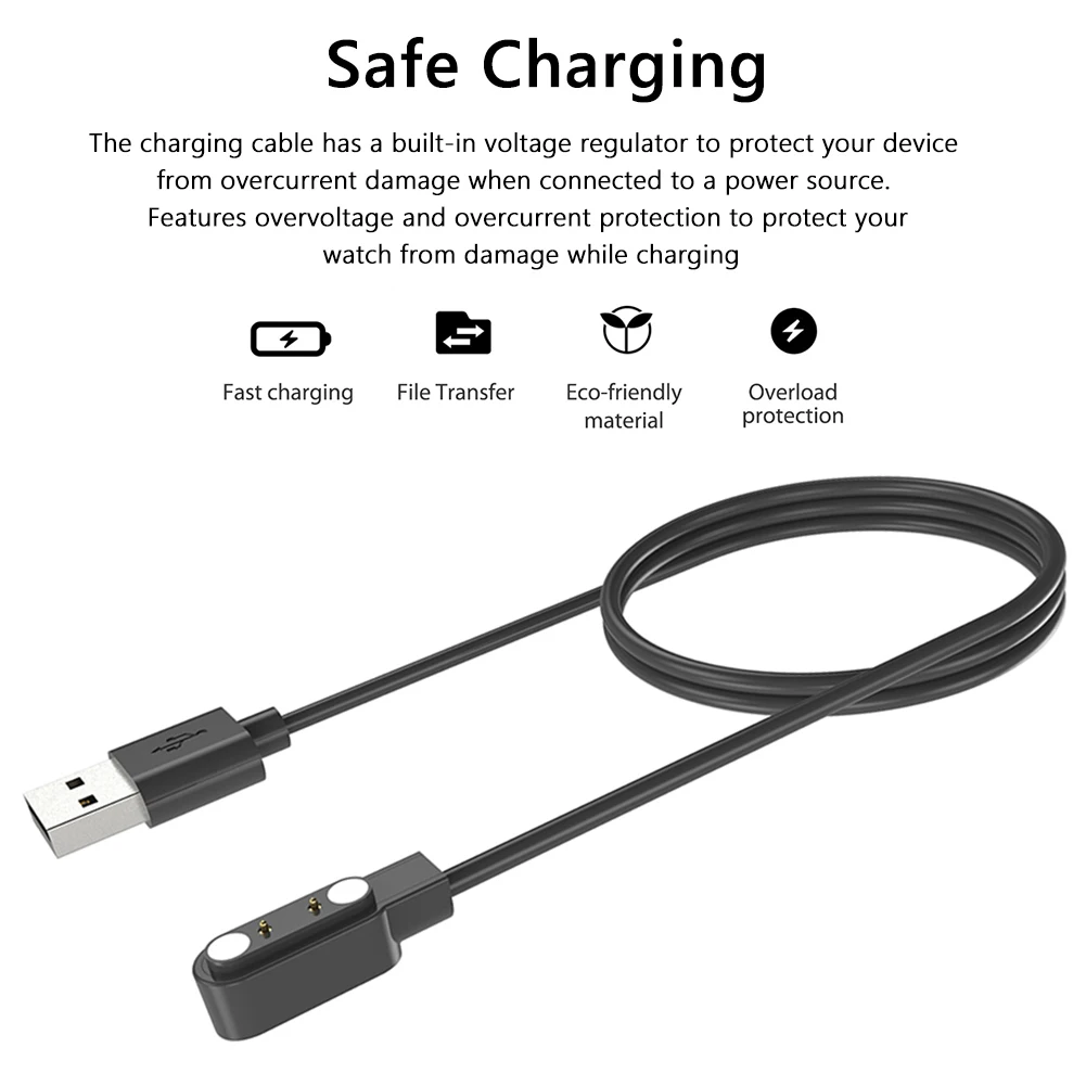 محول شاحن الساعة المغناطيسي الآمن USB Smartwatch شحن سلك استبدال الملحقات لساعة KOSPET Optimus 2 الرياضية #2