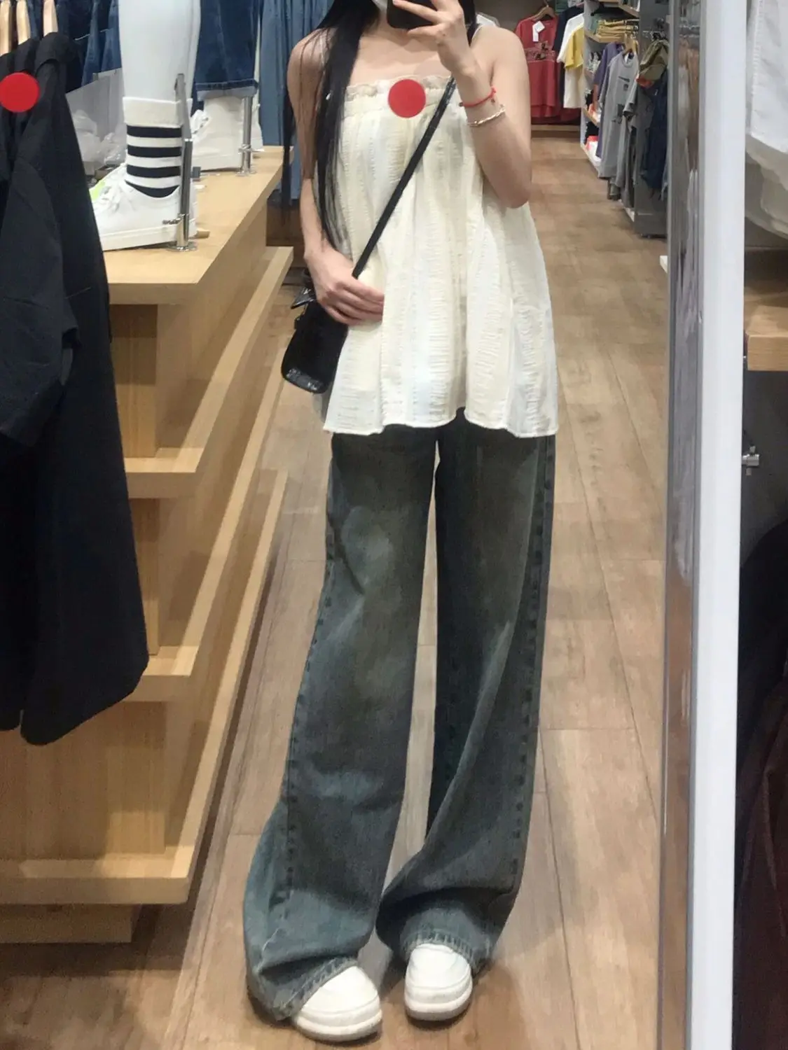 Abiti vintage giapponesi denim donna dritto baggy Y2K nero moda coreana stile Harajuku streetwear vita alta gamba larga