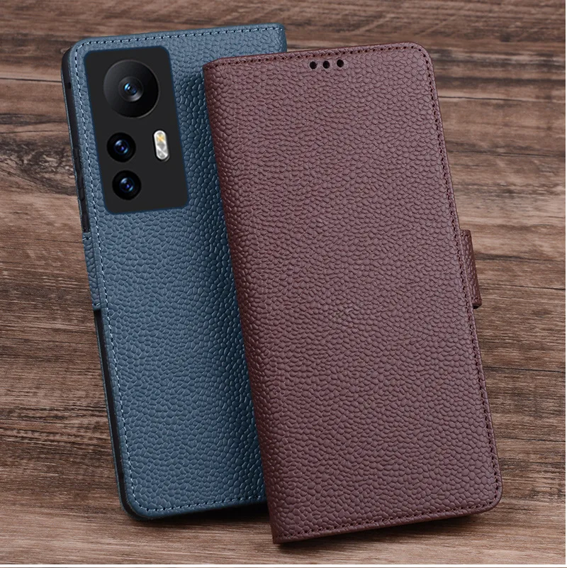 

Hot Sales Luxury Genuine Leather Flip Phone Case For Xiaomi Mi 12 12x Pro Leather Half Pack Phone Cover Procases Shockproof