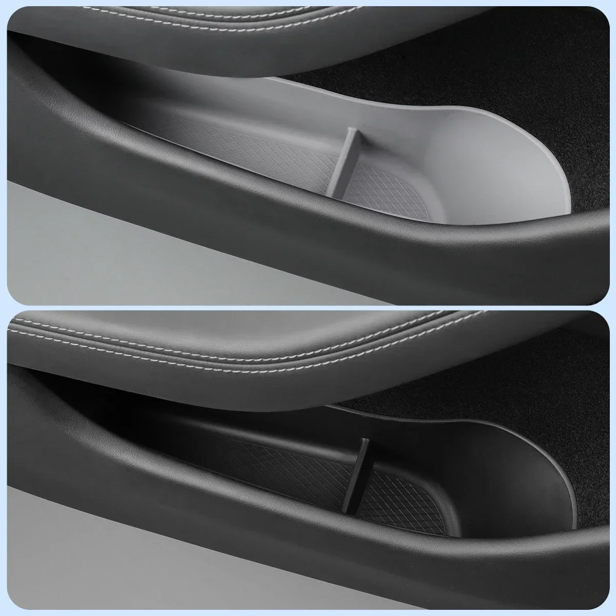 Car Door Storage Box For Tesla Model 3 Highland 2023 2024 TPE Gate Slot Anti Dirty Storage Organizer Tidying Car Accessories