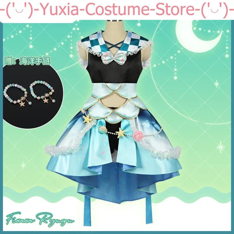 Anime! Vtuber Nijisanji Finana Ryugu Game Suit Elegant Lovely Uniform Cosplay Costume Halloween Party Role Play Outfit