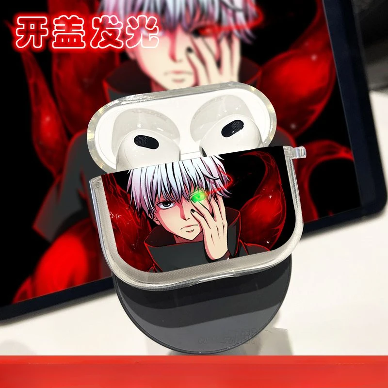 New Tokyo Ghoul Kaneki Ken Bluetooth Headphone Case Animation Peripheral Cute Cartoon Headphone Protective Case Kawaii Goods