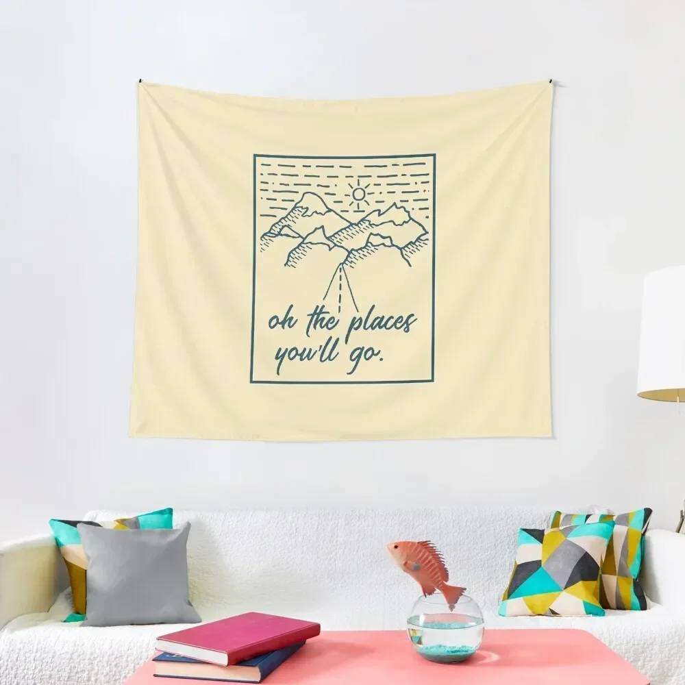 

Oh The Places You'll Go - Travel Badge Tapestry Wall Mural Tapete For The Wall Tapestry