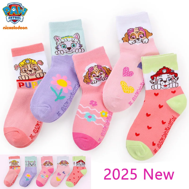 5 Pairs/Lot Genuine Paw Patrol Kids Soft Cotton Socks Boy Girl Baby Warm Sock For Autumn SPRING 2-8 Years Children Cartoon Sock