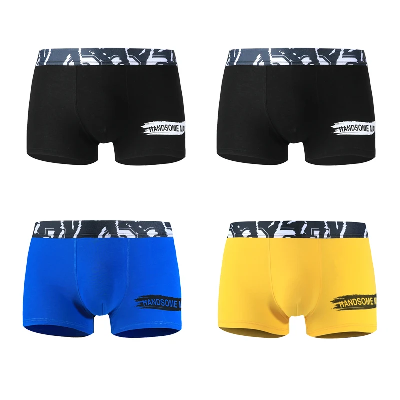 

1pc Men's summer cotton underwear men's comfortable breathable boxers Young men's mid-waist printed four-corner bottoms summer