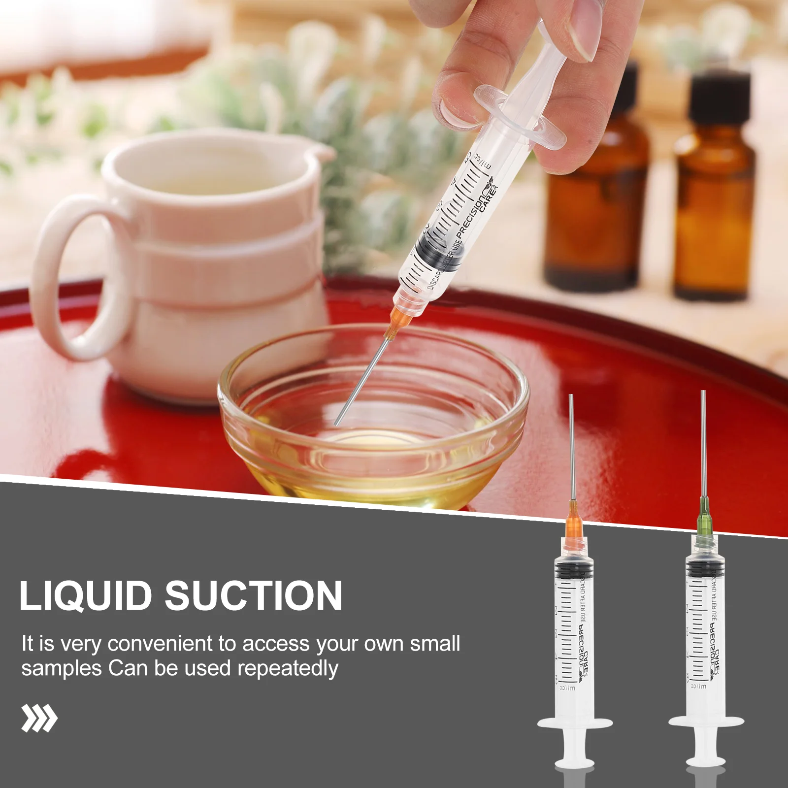 Syringe Plastic Needle Package Perfume Reusable Slender Measuring Accurate Beauty Liquid Ink Filling Set Tool Oil