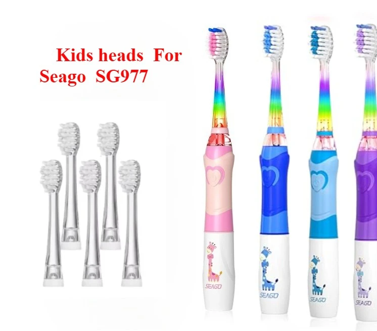 

SG-831 Ultral Soft Bristle Replaceable Brush Heads For Seago SG977/EK6/EK7/SG513 Electric Toothbrush Head, for Kids child