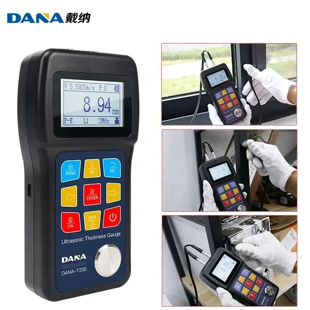 hot sale T230 Digital Ultrasonic Through Metal Coating PE EE Thickness Gauge Meter industrial metal detectors steel metal plasti