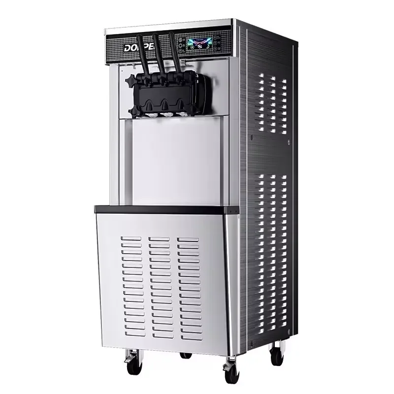 Commercial Automatic Large Vertical Cone Ice Cream Machine High Productivity New Milk Tea Shop Equipment