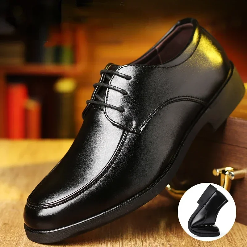 Zapatos planos informales de cuero para hombre, calzado de vestir transpirable para negocios, Trabajo, Oficina, conducción, zapatillas cómodas, zapatos sociales masculinos