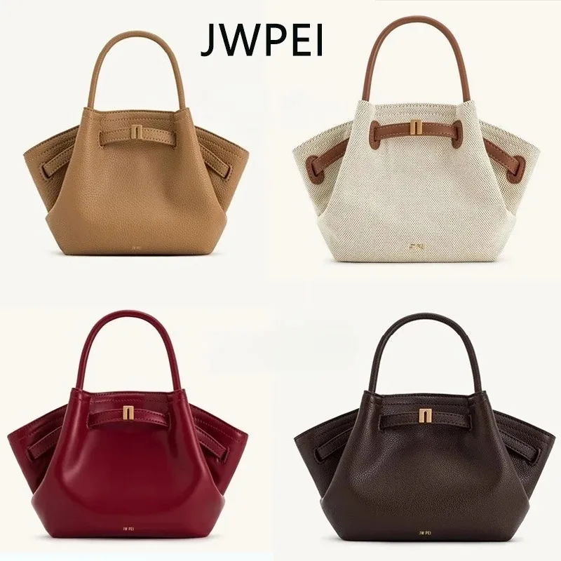 2026 JW PEI Dumpling Shaped Handbag, Retro Metal Buckle Tote Bag, Versatile Commuter Multi-Material Underarm Bag