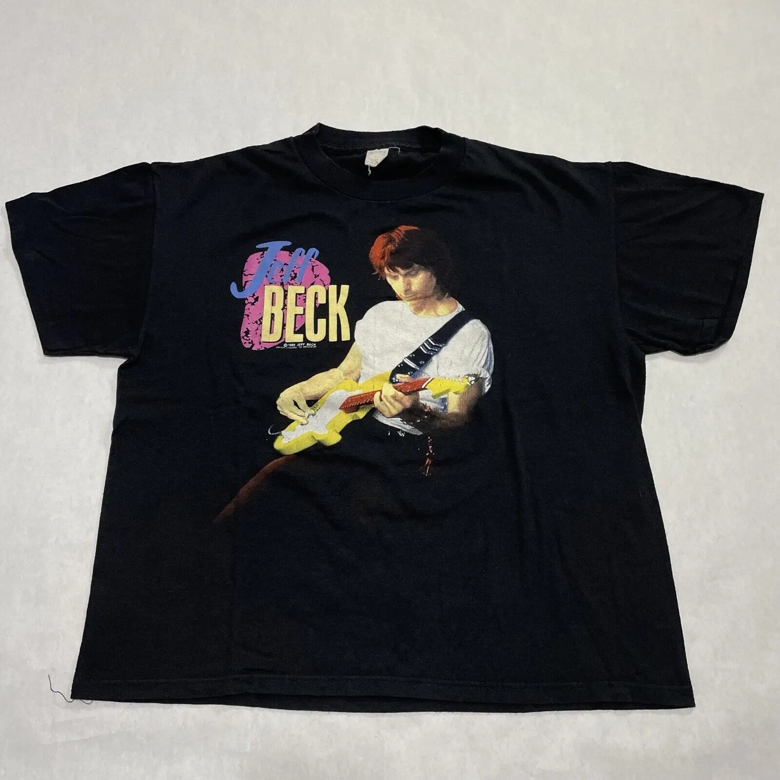 Vintage 89 90 Jeff Beck Guitar Shop Rock Band World Tour Double Sided T Shirt