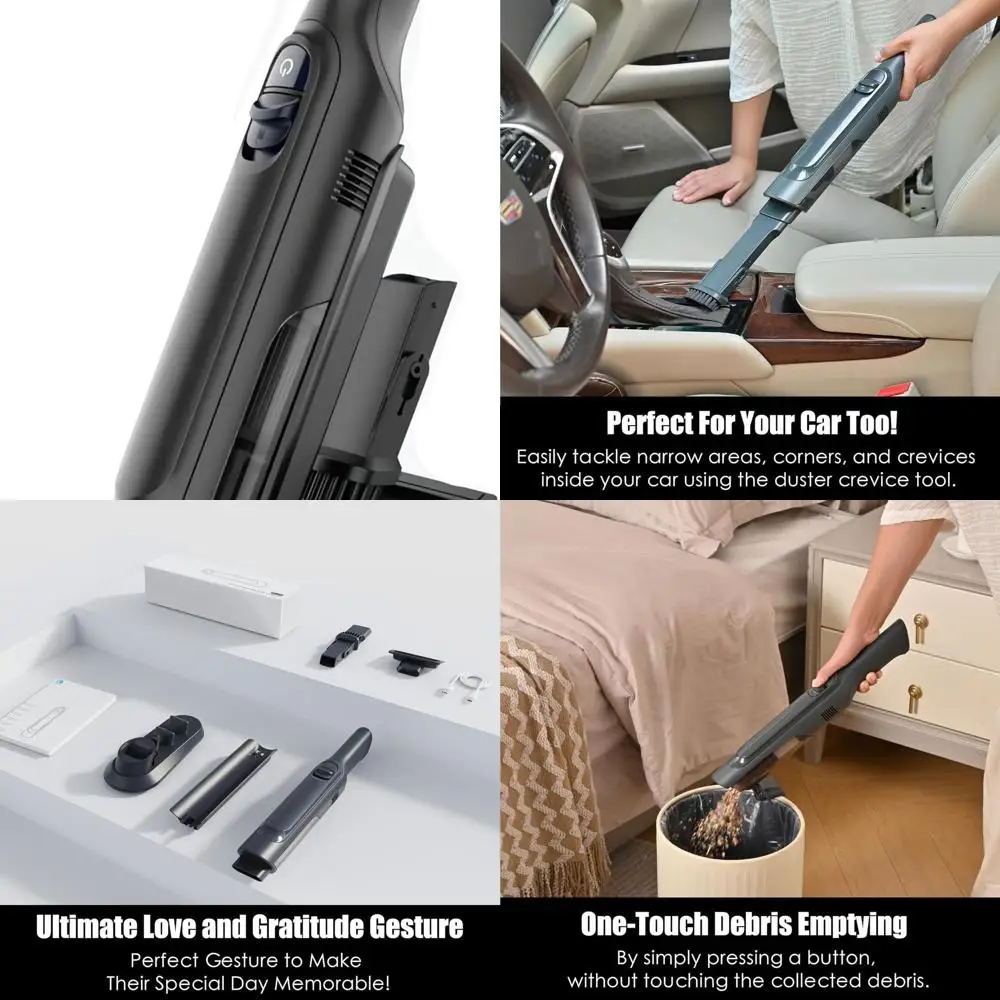 

Portable Cordless Vacuum, 1.4lb Lightweight, Powerful Suction, Charging Dock, Easy Empty, Detachable Dust Cup, Ideal for Home, O