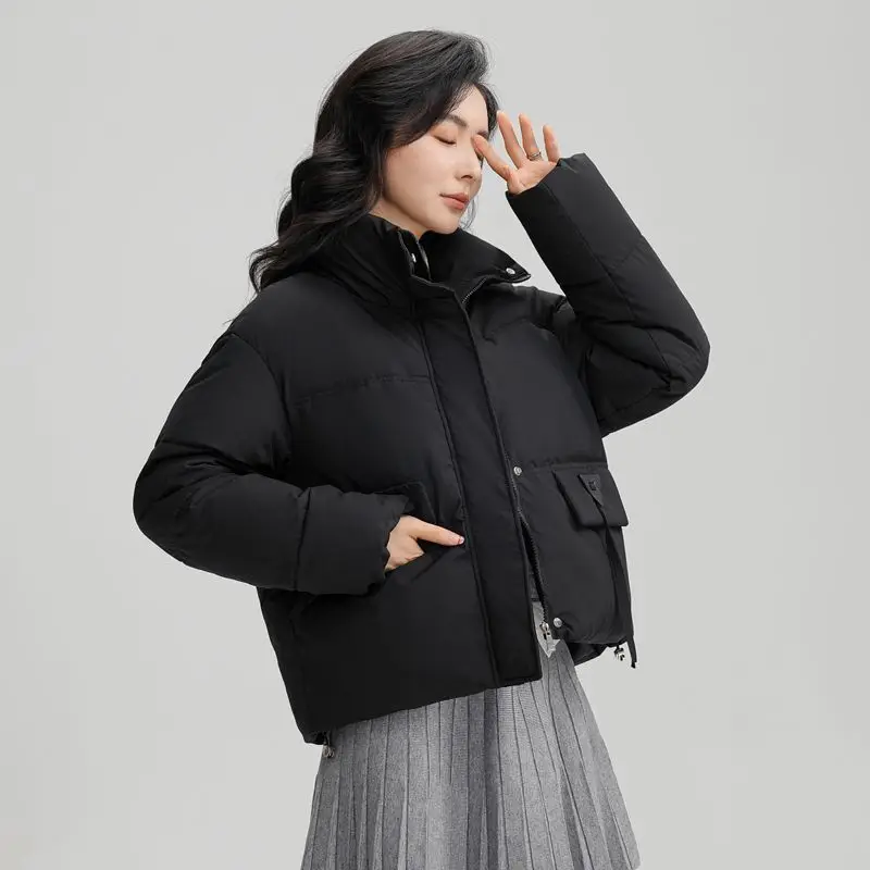 

Легкое термобелье осень-зима 202, женское корейское пальто с коротким воротником-стойкой, удобное