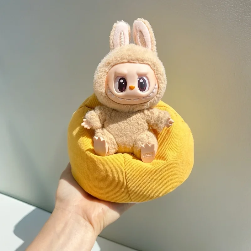 Voor 17 cm Labubu Mini Sofa Bjd Pop Kamer Decoratie 2e Generatie Zitten Party Serie Pop Sofa Auto Mini slaapbank