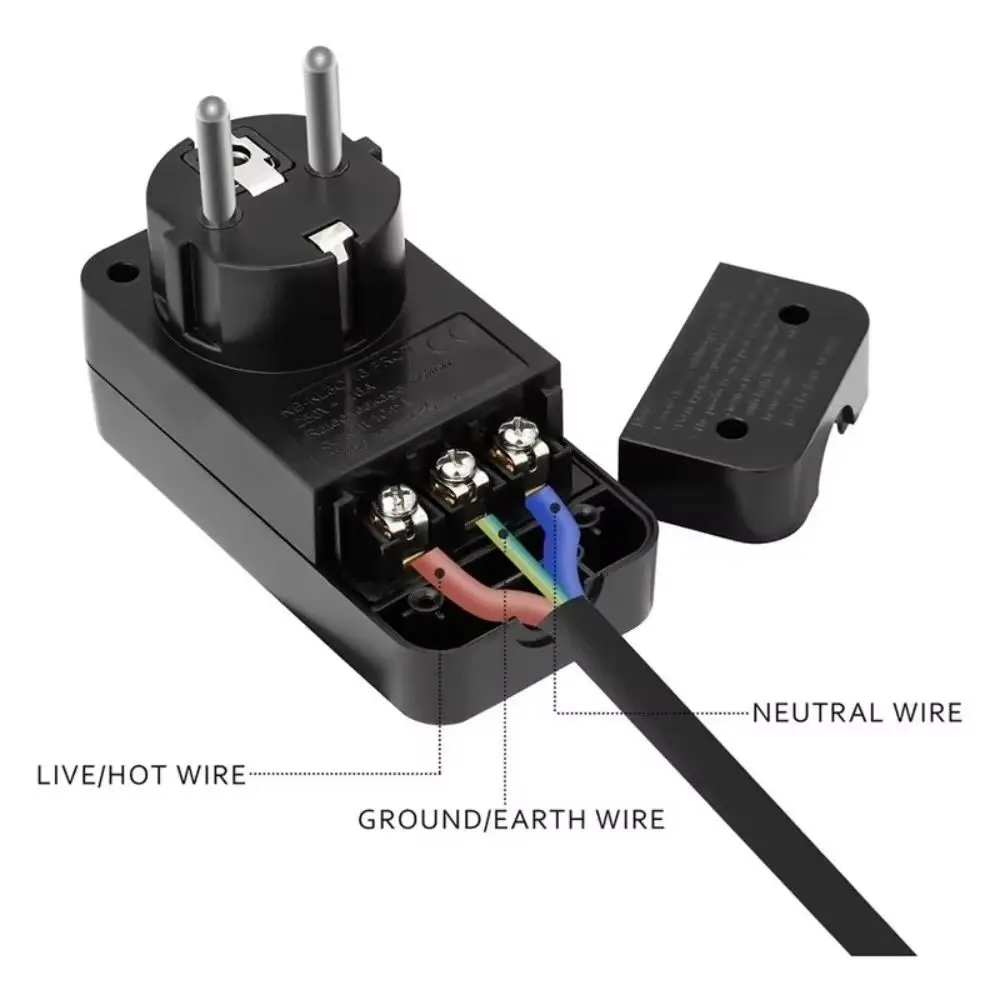 10mA Circuit Breaker Plug 16Amp EU Plug Personal Protection Plug FI Circuit Breaker RCD Socket Residual Current Circuit Breaker