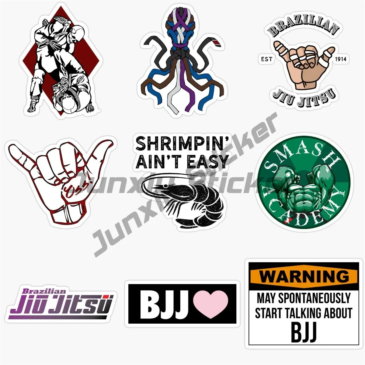 Jiu Jitsu Viny Decal Car Scooter Motorcycle Suitcase Sticker Classic Toy Logo Decal Laptop Phone Tablet PVC Decor