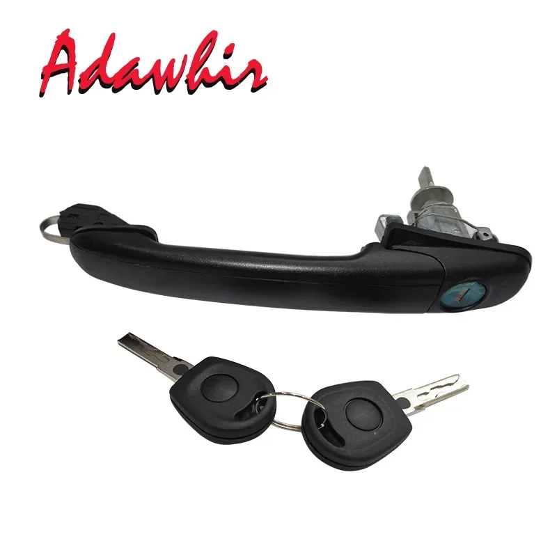 2PCS 6K0837205 6K0837206 FRONT LEFT RIGHT DOOR HANDLE WITH LOCK BARREL FOR VW SHARAN 1995-2010 33MM PIN LENGTH