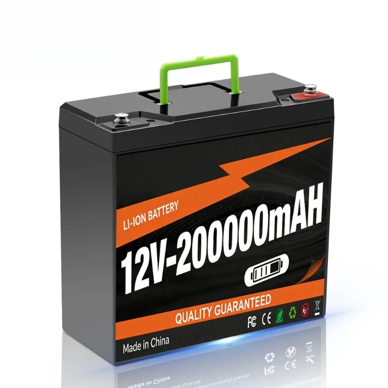 Portable Power Bank 12V 200Ah Lithium Battery with Handle Large Capacity For RV Solar Outdoor Camping