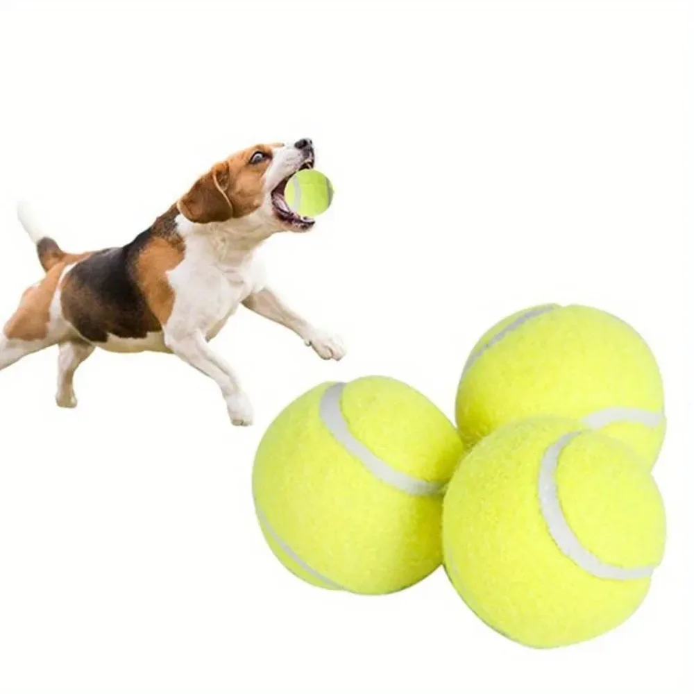 Gummi-Tennisball Hundespielzeug Hochelastisch Gestreift Batteriefrei für Kleine Hunde Outdoor-Spiel – Detail 6