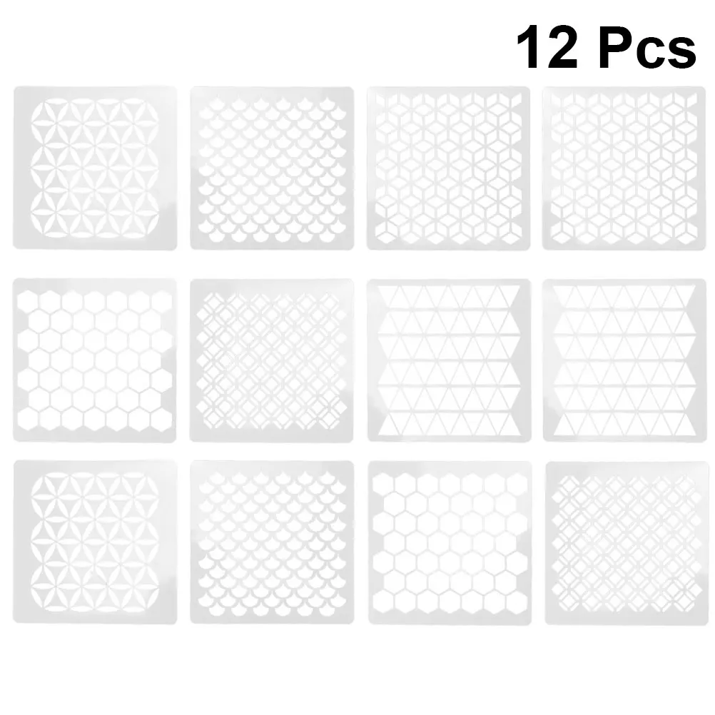 

12 Pcs Wall Painting Templates DIY Drawing Honeycomb White Funny Home Decor Clean Geometric Styles Beautiful Pictures