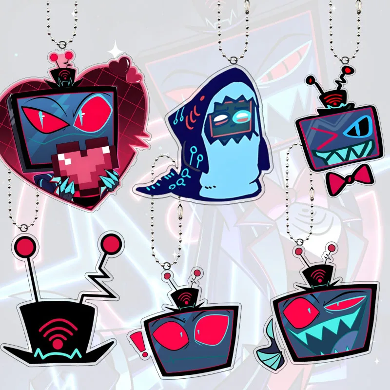 

Брелок-подвеска из акрила Hazbin Hotel Vox, милый аниме-мультяшный кулон, аксессуар для студентов, брелок для ключей, подарок на фестиваль Vees