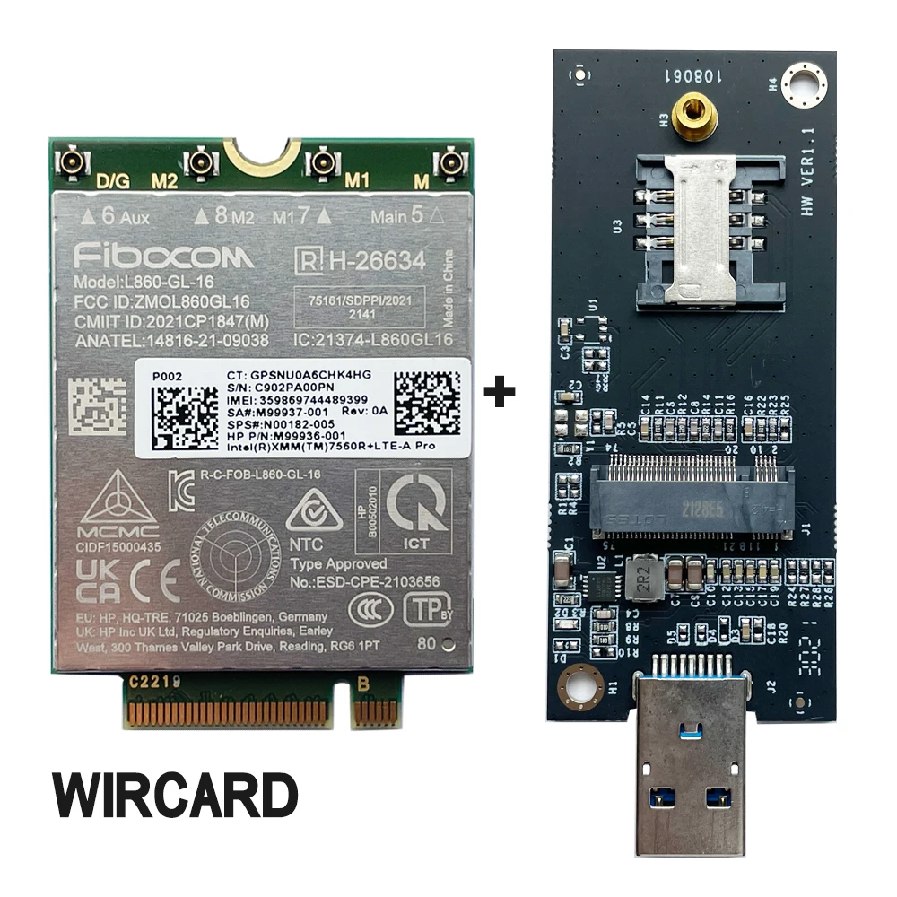 HPラップトップ用L860-GL-16 lte cat16モジュール,L860-GL,xmm 7650r,LTE-A pro,N00182-005, 4gモデム,ngff,m.2