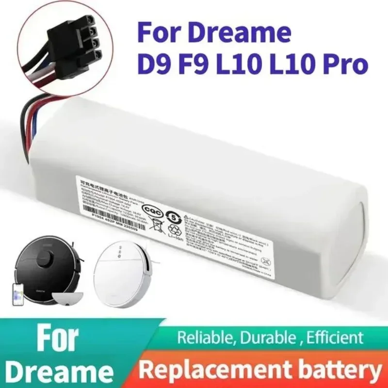 

Original 14V 12800mAh P2008-4S2P-MMBK Replacement Battery For Dreame F9 D9 L10 Pro Plus RLS3 RLS5 RLS5L RLS5D Accessories Parts