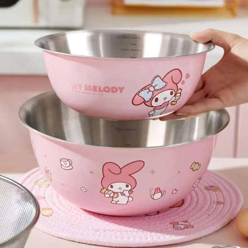 

Hot Sanrio Vegetable Washing Basin Hello Kitty Kawaii Anime Sus304 Multi-Functional Convenient Thicken Countertop Drip Basin