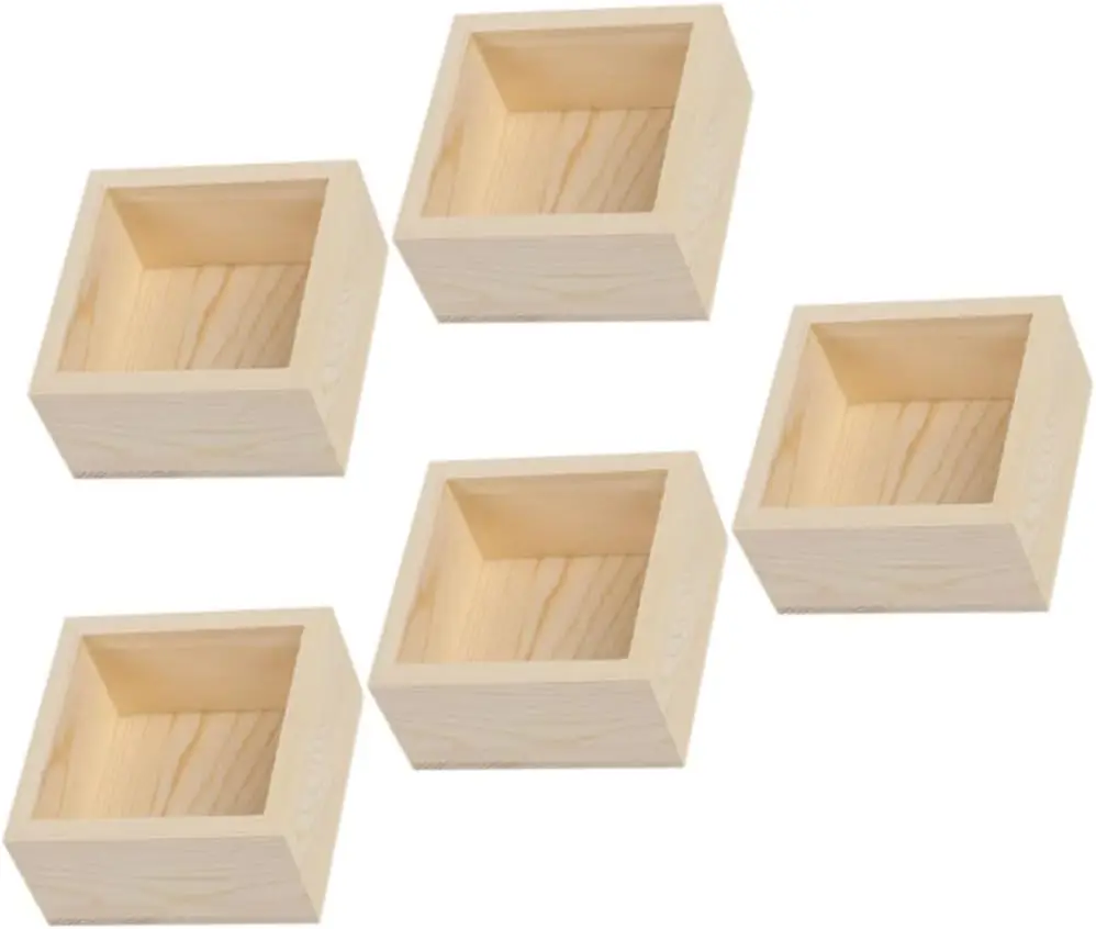 Minimalist Wooden Desktop Storage Box Open-Top Uncovered Jewelry Organizer Case for Sundry Essentials
