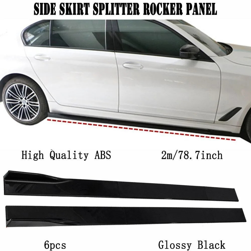 

For Cadillac ATS CTS CTS-V Side Skirt Splitter Rocker Panel 78.7" Glossy Black United States