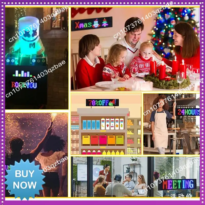 Hot Ltem LED Pixel Panel,USB 5V Flexible LED Module RGB Scrolling Text Animation Display,Bluetooth APP,16X32 Leds 7X17cm Durable