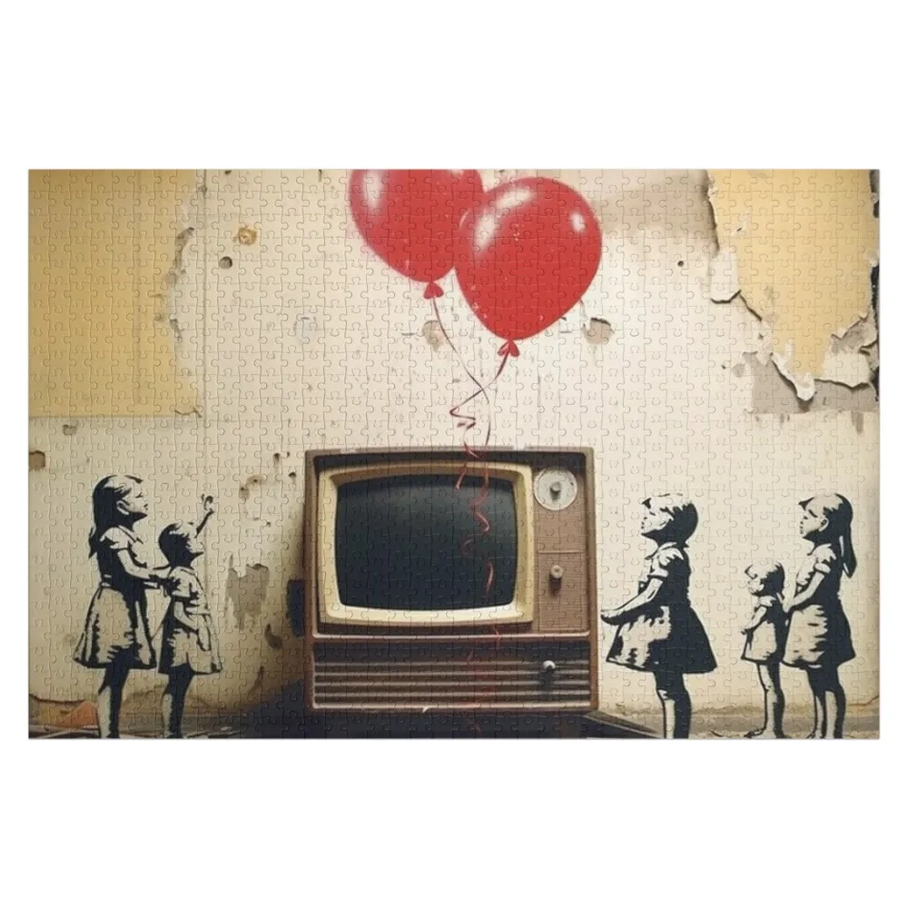 Balloon Banksy Street Art Jigsaw Puzzle Personalized Gift Married Photo Personalized Gifts Customizable Gift Custom Puzzle