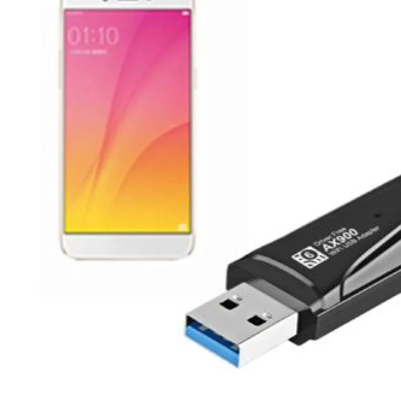 

WiFi 6 2 in 1 Dongle 900Mbps Dual Band 2.4G&5GHz USB WiFi Network Driver Free USB Dongle Receiver 5dbi Antenna for Win 10/11