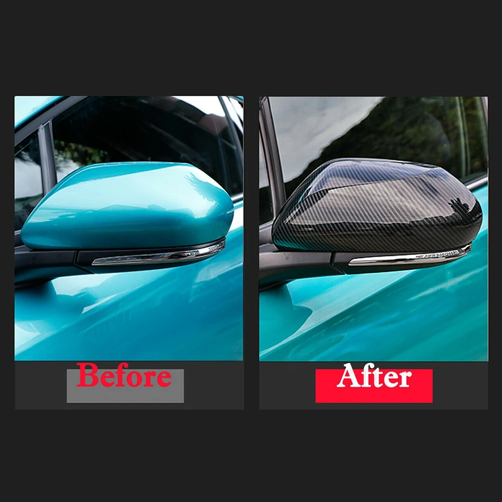 غطاء مرآة جانبية للسيارة من ألياف الكربون للرؤية الخلفية ، تشذيب لتويوتا شو شو شو