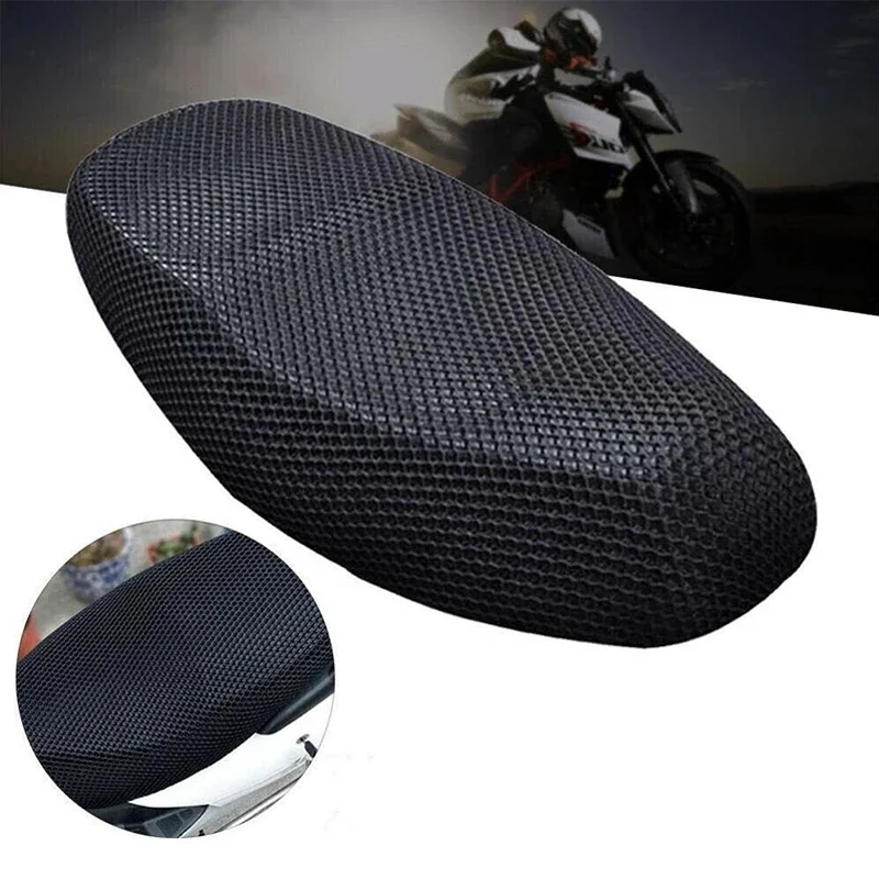 Electric Bike Breathable Seat Cover High-quality 3D Honeycomb Mesh Heat Insulation Waterproof Pad Seat Cushion Moto Accessories