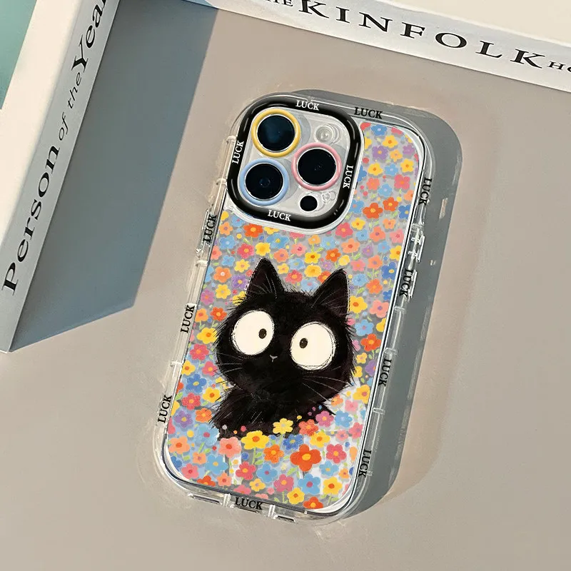 Niedliches Kätzchen, Liebliche Katze, Luftkissen-Spiegel-Handyhülle für iPhone 17 15 14 16 Pro Max 13 12 11 Pro XR XS 7 8 Plus 17Air Art Cover – Detail 17