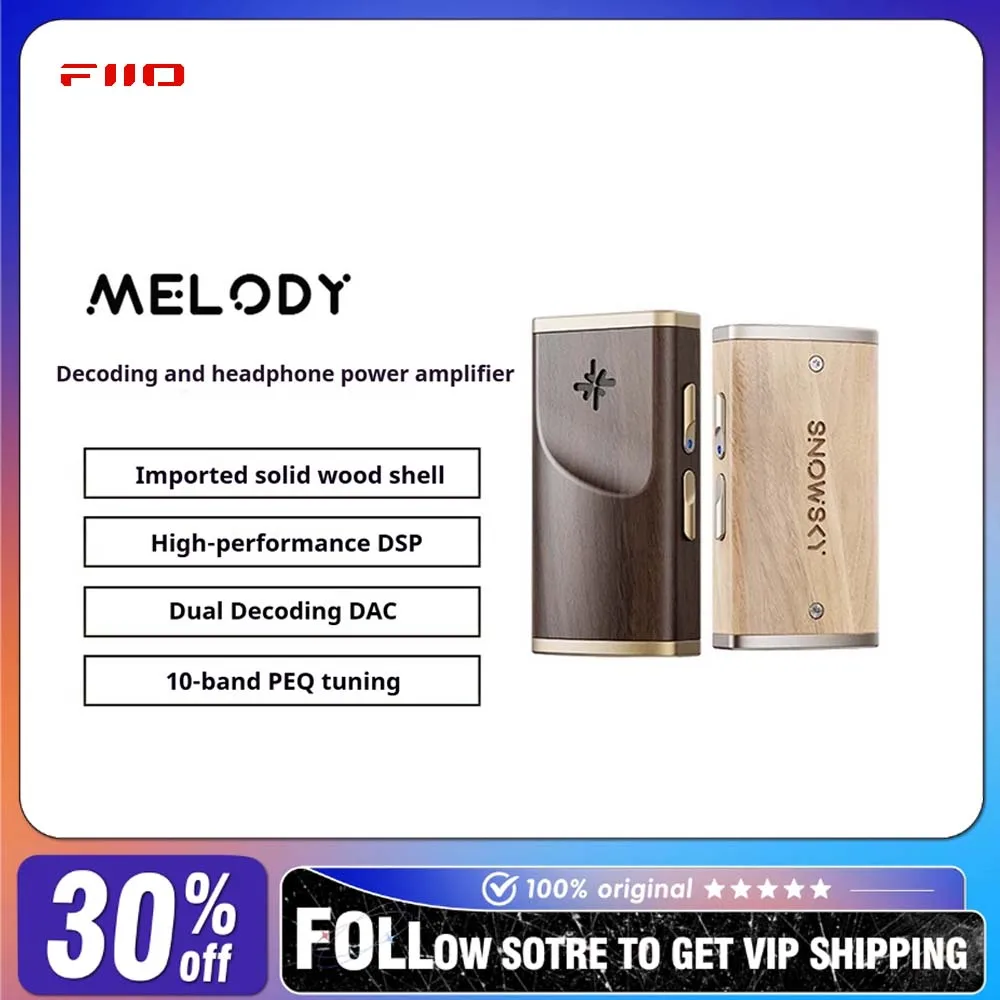 FiiO SnowSky Melody Hi-Res DAC and Headphone Amplifier Type-c USB SPV5048 PCM 384khZ/DSD256 3.5/4.4mm Output Power Amplifier