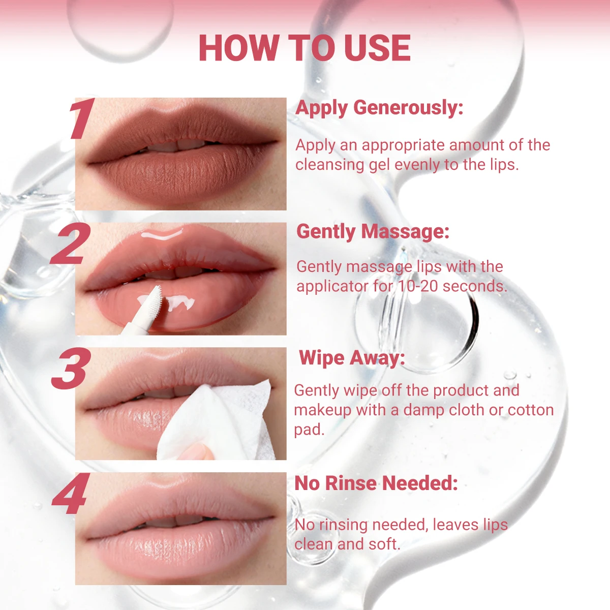 リップクレンジングジェル 唇の古い角質を優しく除去し、乾燥せずに唇を潤します ジェルタイプのリップケア