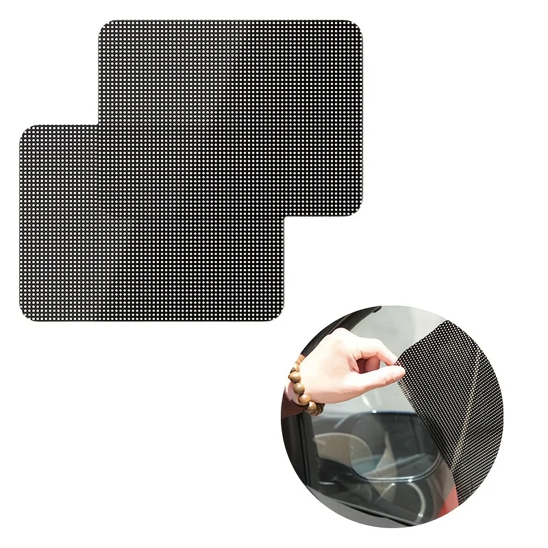 Car Sunshade Stickers Black Mesh Electrostatic Side Window Stickers Car Sun Protection Heat Insulation Film Reusable Screen
