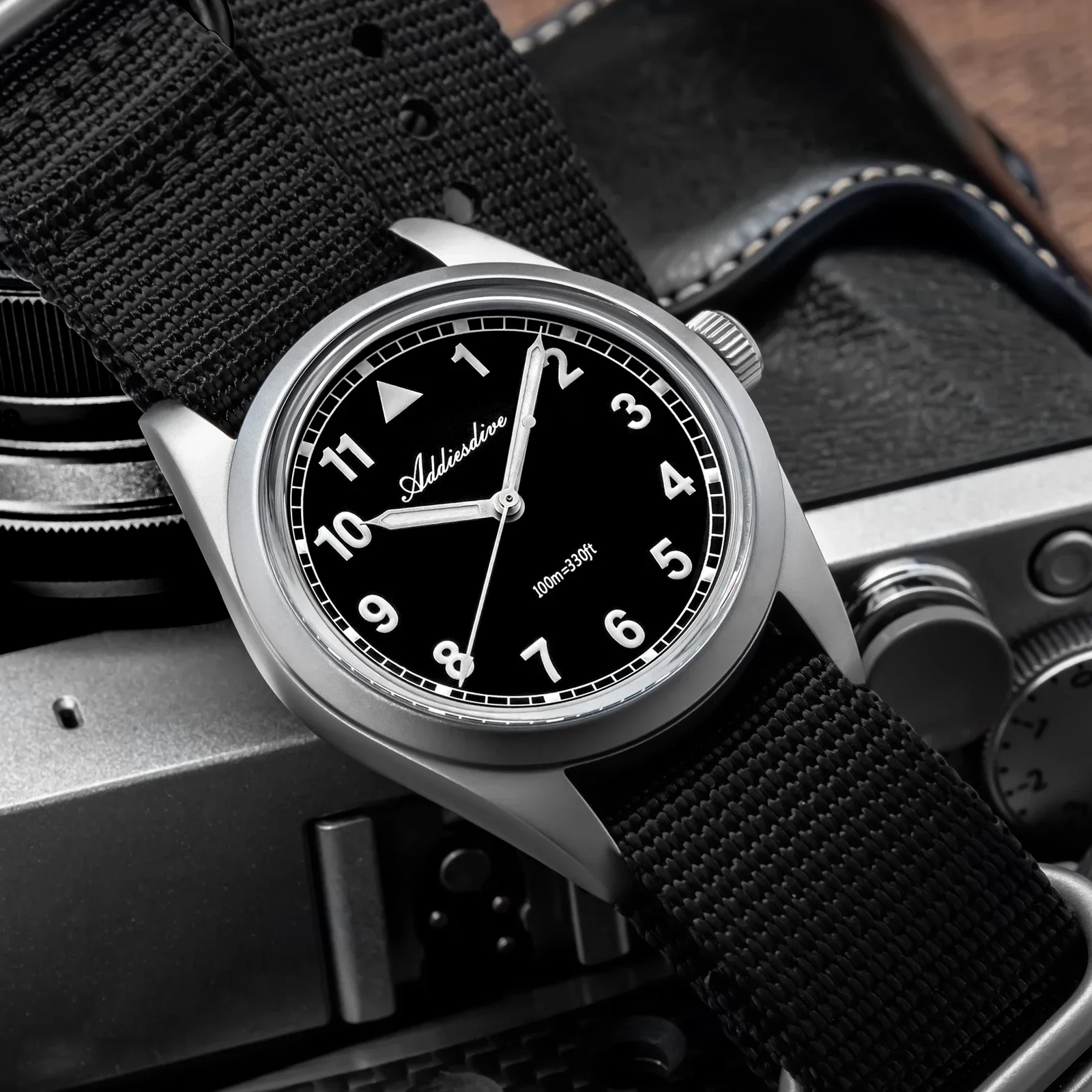 ADDIESDIVE relojes de cuarzo para deportes al aire libre para hombres VH31 espejo de burbuja de cristal de acero inoxidable 36MM reloj impermeable nuevo estilo militar