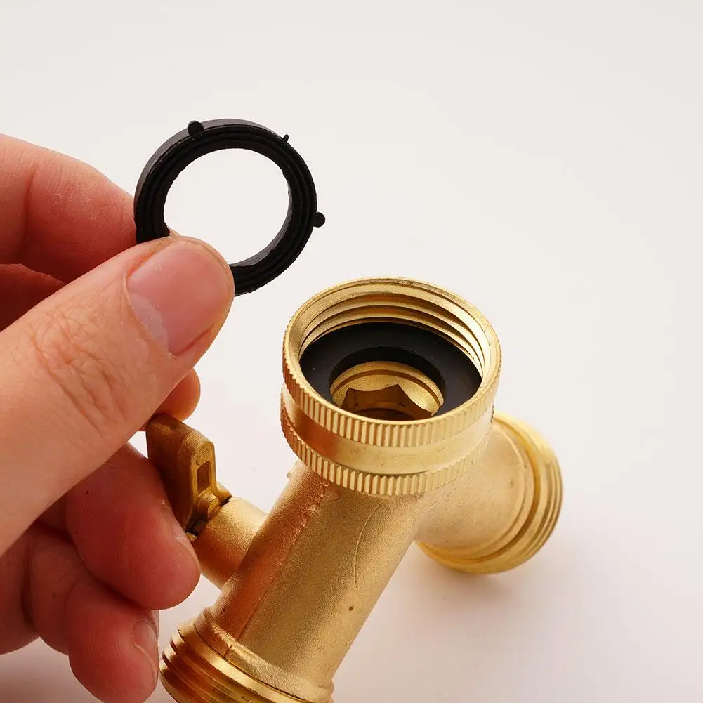 3/4 Inch 2 Way Brass Garden Hose Splitter Y-Type Tap Watering Connector Distributor Water Faucet Distributor Garden Supplies