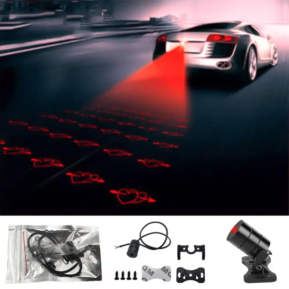 2 In 1 moto Laser Light Pattern spia freno Anti nebbia collisione parcheggio Laser Car Light Styling Auto Tail Car D5R2