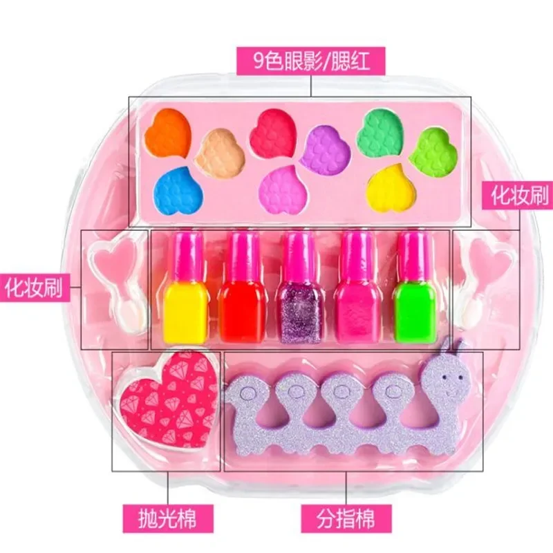 Make Up Toy Pretend Play Kid Makeup Set Safety Non-toxic Makeup Kit Toy for Girls Dressing Cosmetic Travel Box Girls Beauty Toy