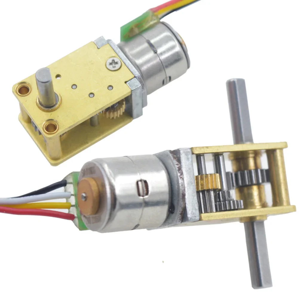 Reduced Speed Stepper Motor DC5V Single-Phase Four-Wire Dual-Axis Metal Gearbox Reduced Speed Stepper Motor Tools Accessories