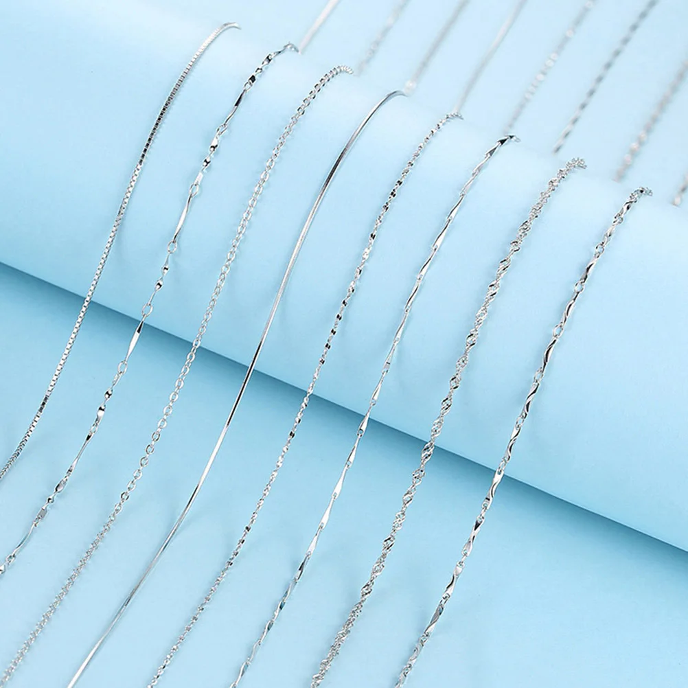 16pcs Choker Necklaces For Women Silver Plated 45Cm Water Hypoallergenic Elegant Party Prom Graduation Gift Jewelry