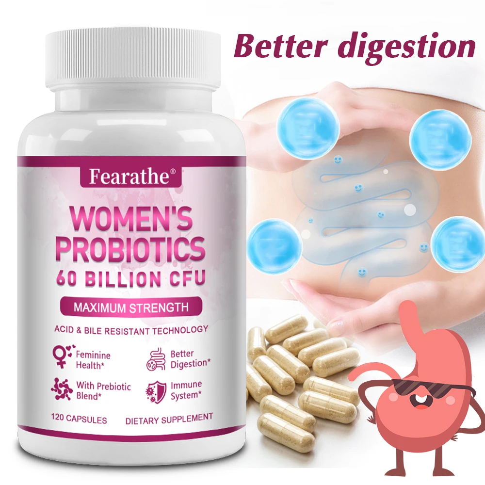 Women\'s Probiotics & Prebiotics 60 Billion CFU - Acid & Bile Resistant Technology, Digestive, Immune & Vaginal Health Supplement